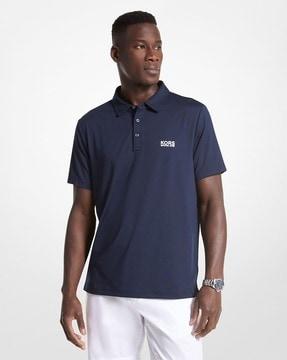 golf logo stretch jersey polo shirt