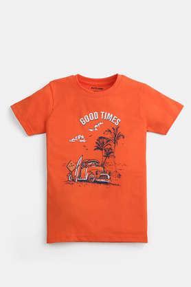 good times boy's cotton t-shirt - orange