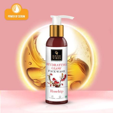 good vibes hydrating glow rosehip face wash with power of serum (200 ml)