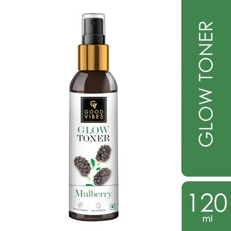 good vibes mulberry glow toner | with honey | anti-ageing, shrinks pores | no parabens, no alcohol, no sulphates, no mineral oil (120 ml)