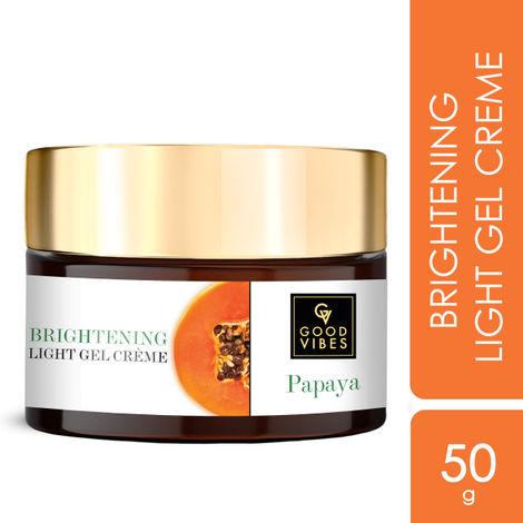 good vibes papaya brightening light gel cream | reduces spots, nourishing | no parabens, no sulphates, no mineral oil, no animal testing (50 g)