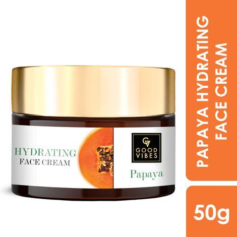 good vibes papaya hydrating face cream | moisturizing glow | with green tea | no parabens no sulphates no mineral oil no animal testing (50 g)