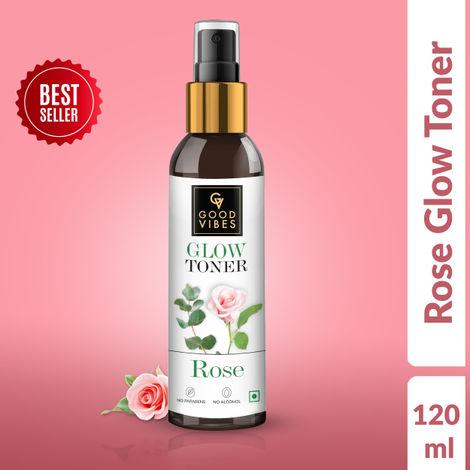 good vibes rose glow toner | lightweight, brightening| with honey | no alcohol, no sulphates, no parabens, no mineral oil, no animal testing (120 ml)