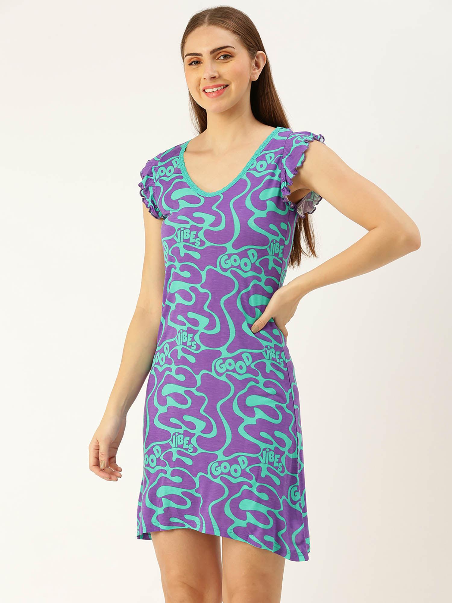 good vibes short dress made of sustainable 100% livaeco viscose