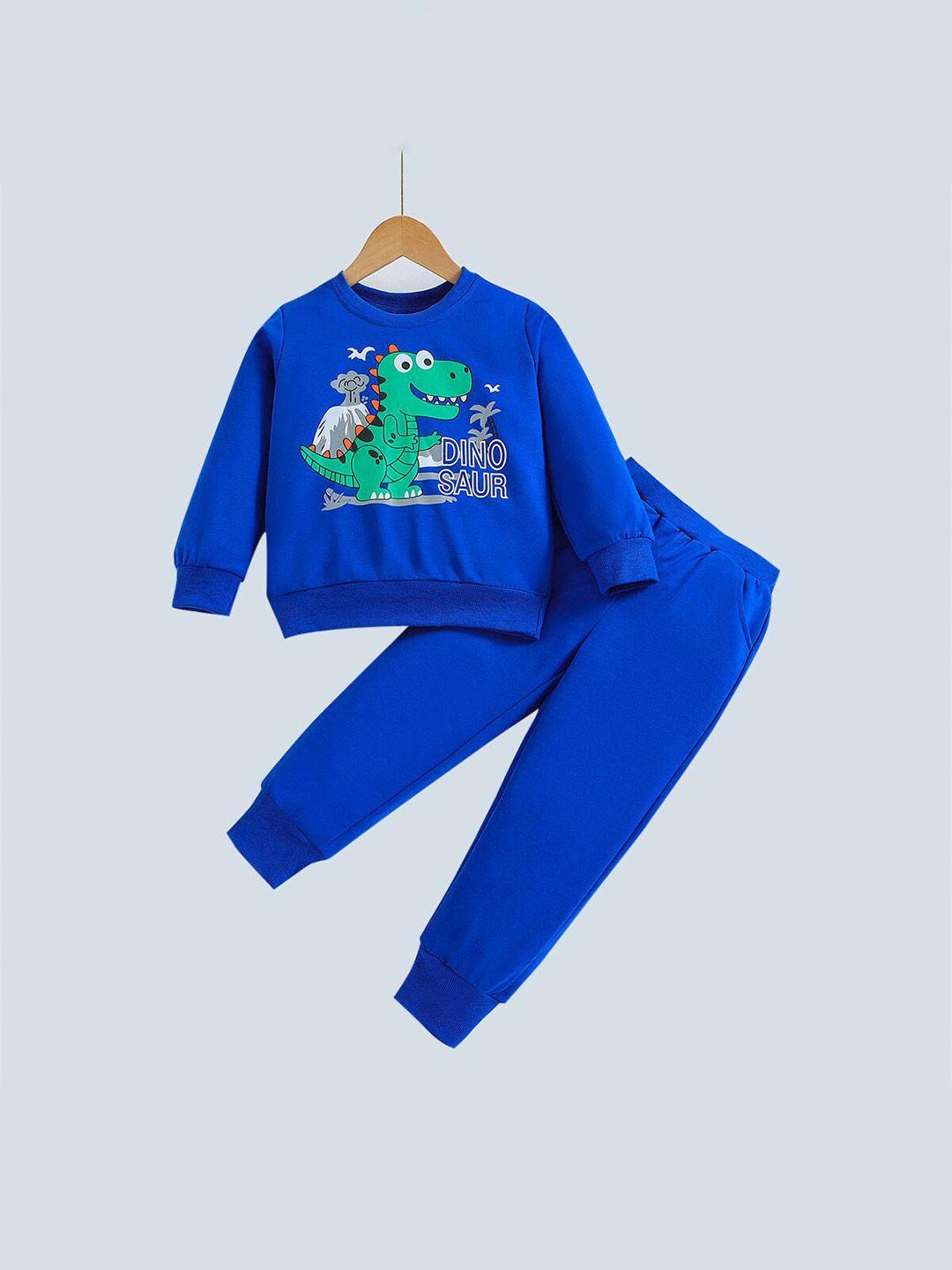 googo-gaaga-boys-blue-&-green-printed-t-shirt-with-pyjamas