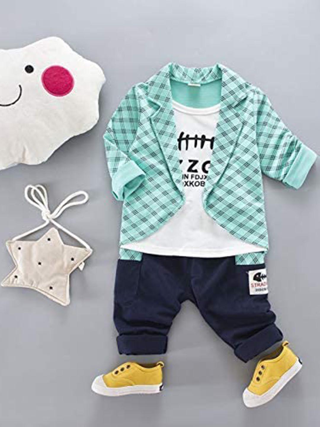 googo gaaga boys checked t-shirt and shirt with trousers