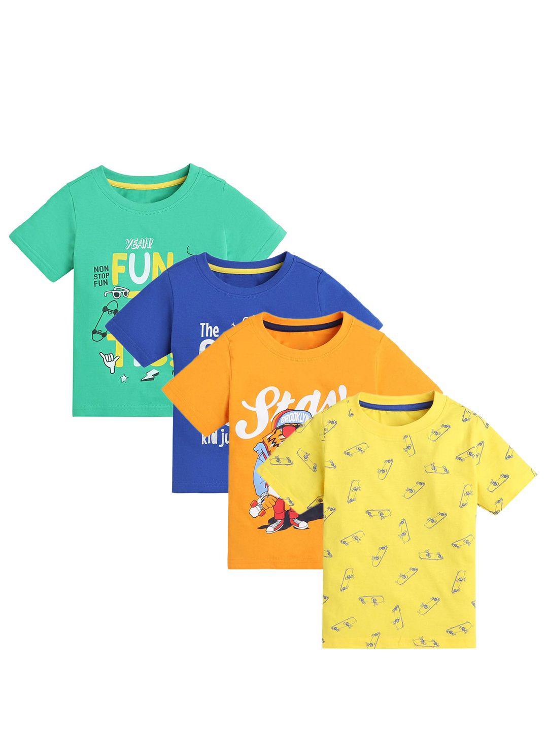 googo gaaga boys pack of 3 printed regular cotton t-shirt