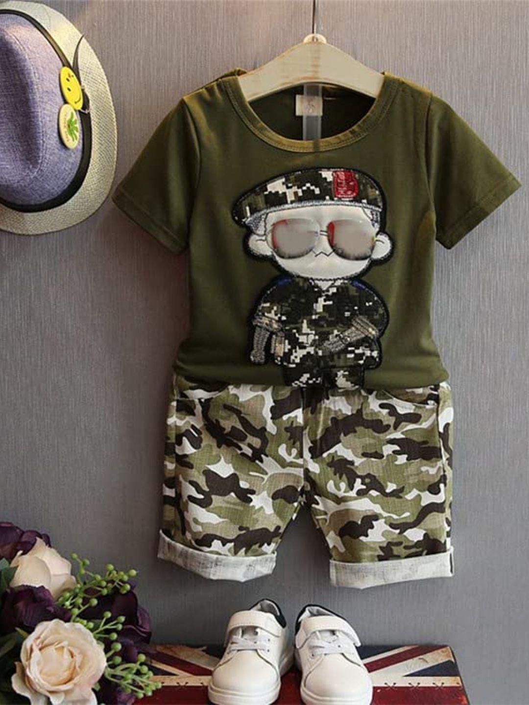 googo gaaga boys printed t-shirt with shorts