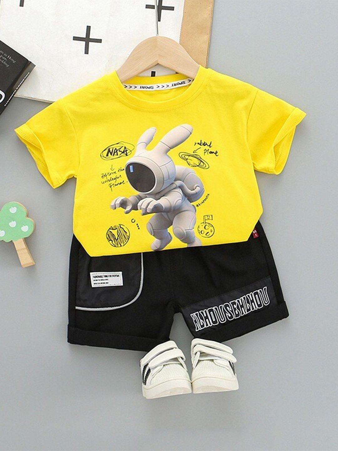 googo gaaga boys printed t-shirt with shorts