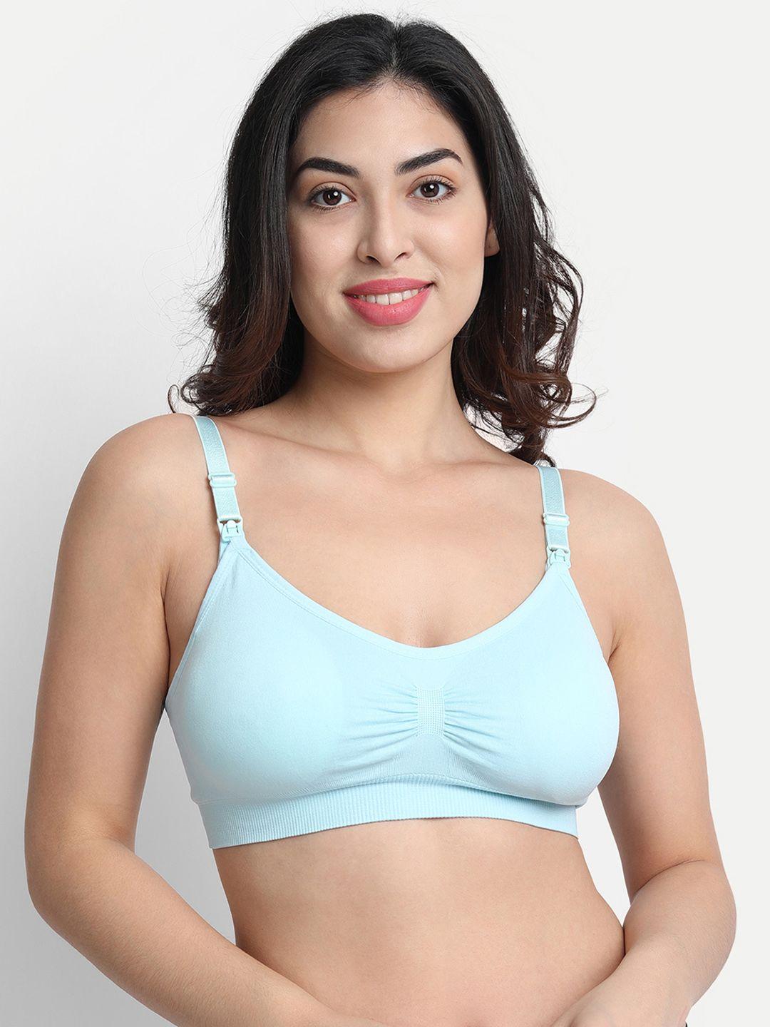 gopalvilla blue lightly padded maternity super support bra