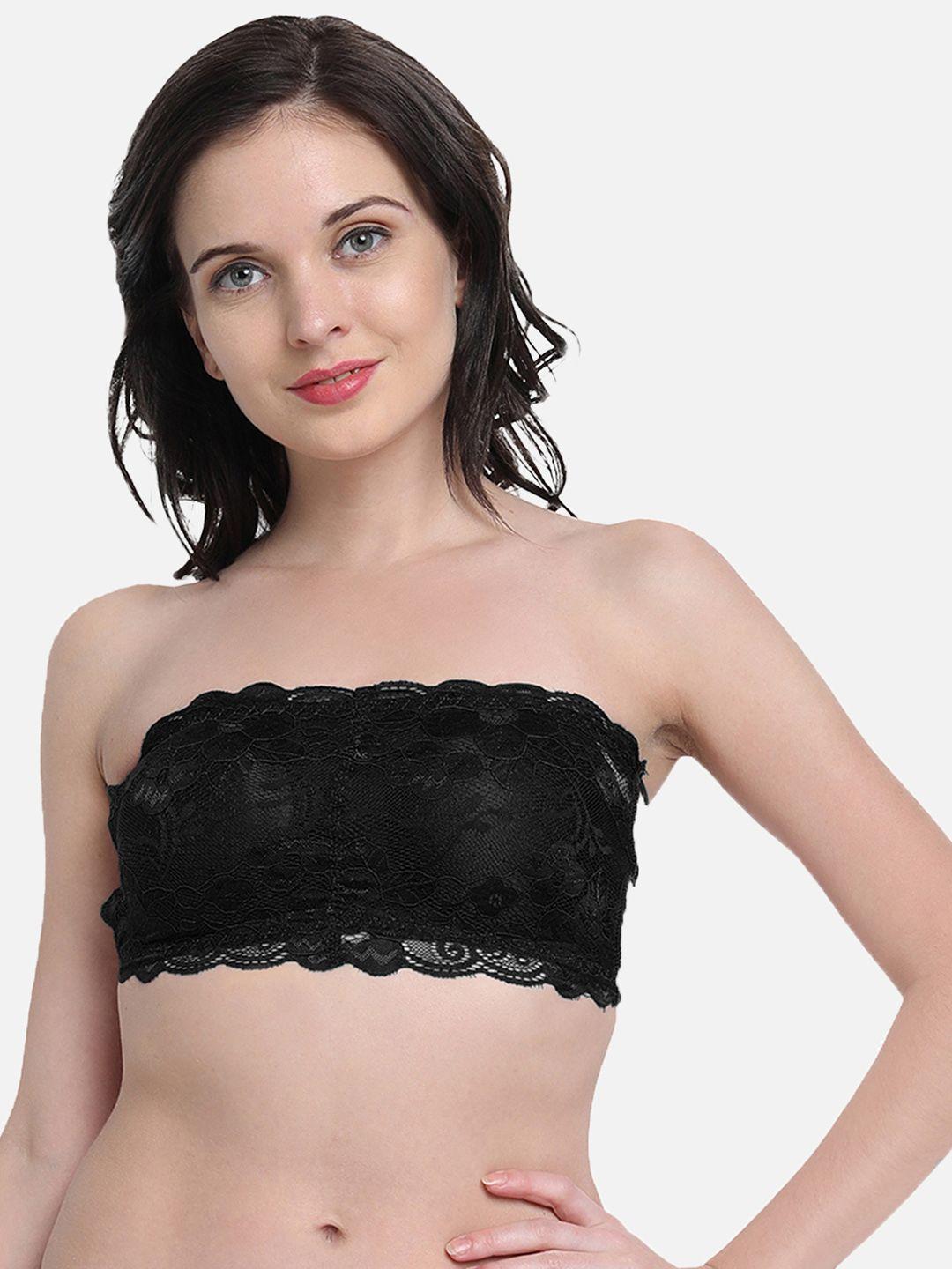 gopalvilla women black lightly padded tube bra