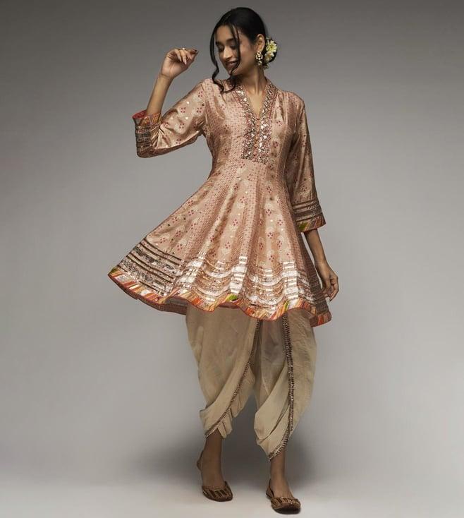 gopi vaid pink tillla kurta with dhoti