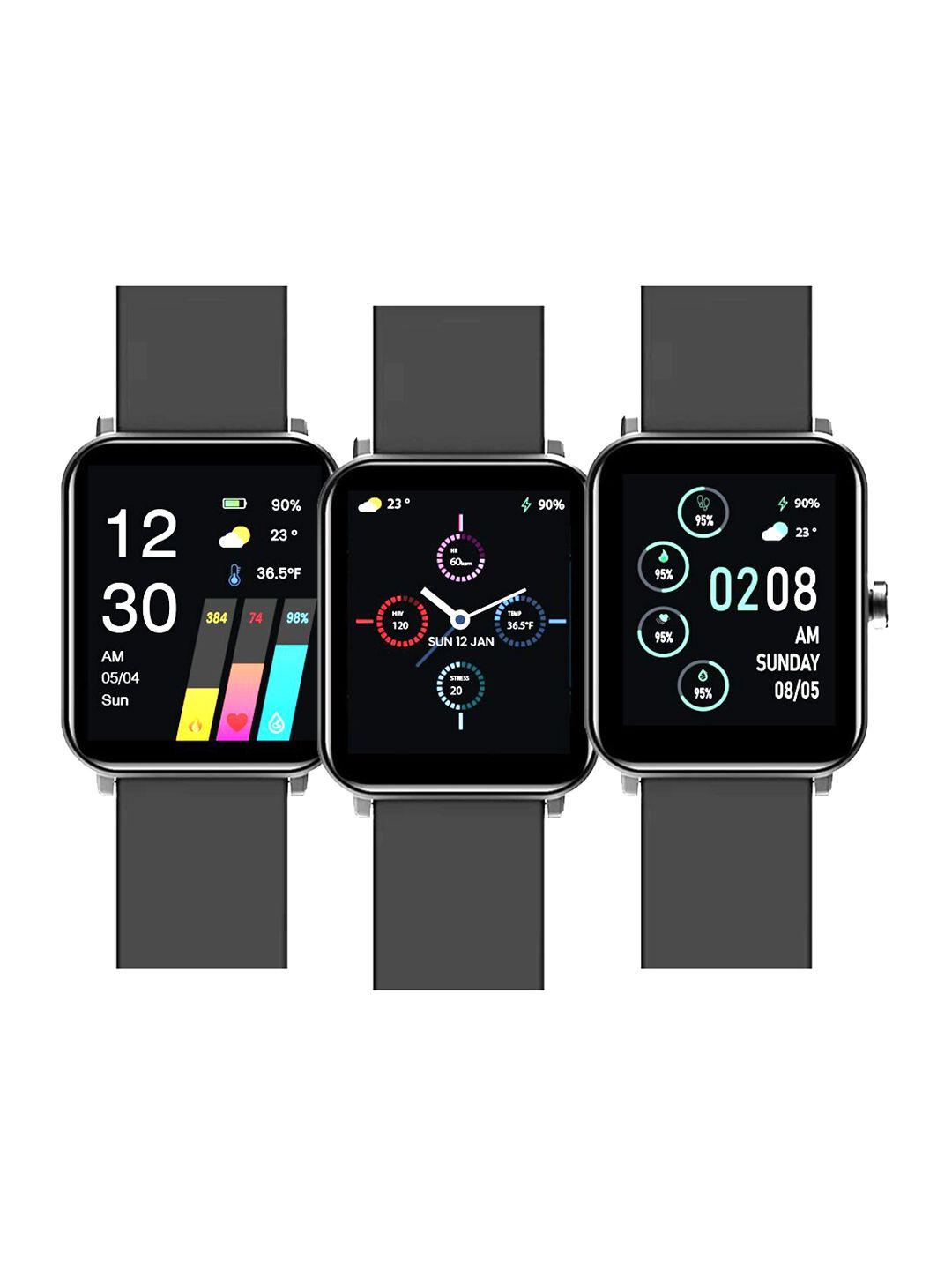 goqii black solid smart vital max watches