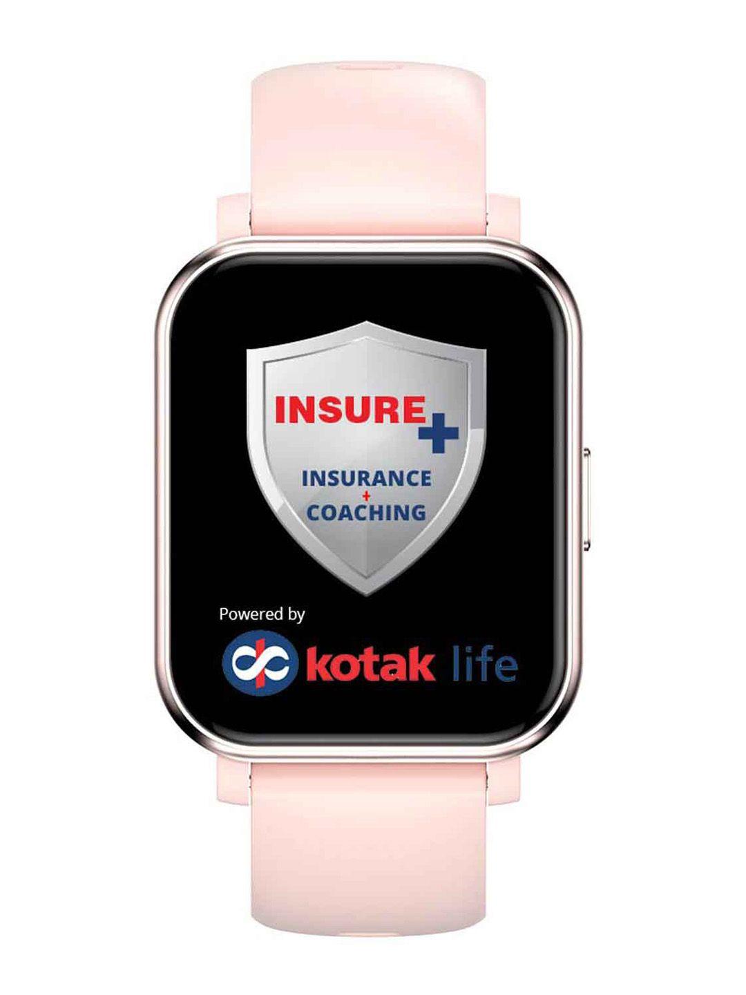goqii vital lite 3 months health coaching & life insurance smart watch- svsinsurepink