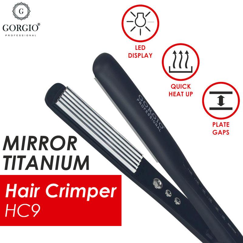 gorgio professional mirror slim professional hair crimper - hc9