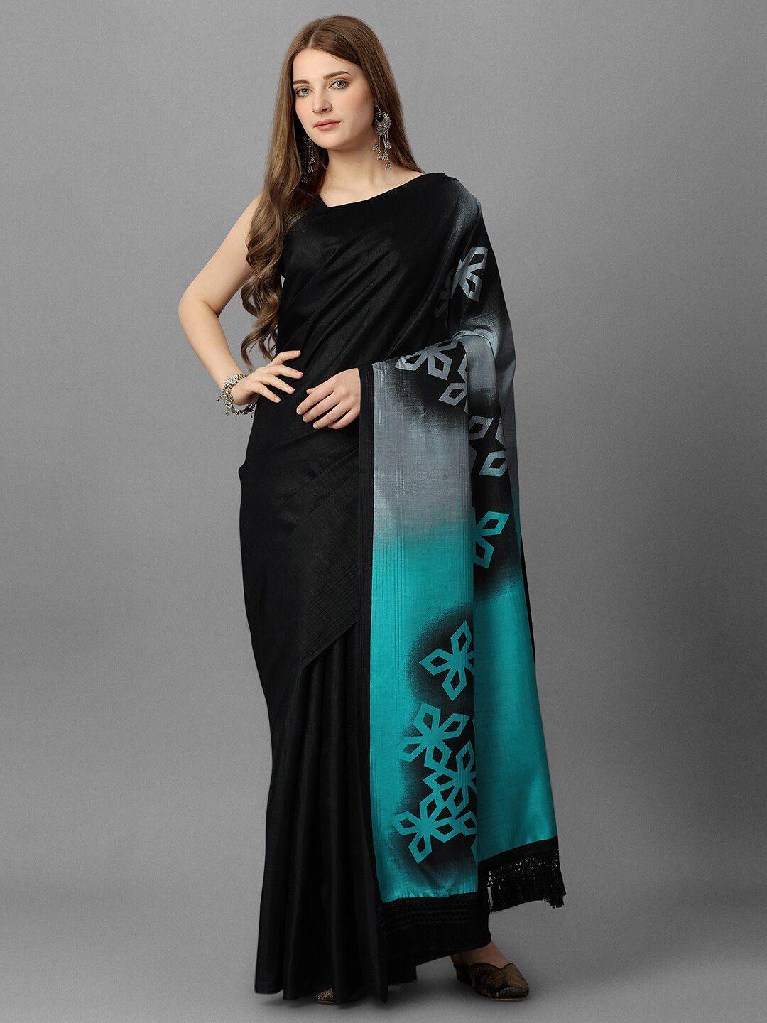 gorgone abstract printed silk blend saree