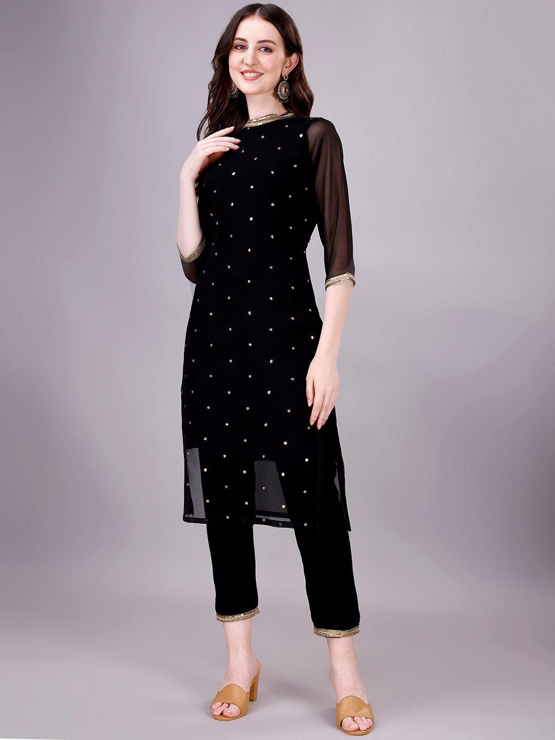 gorgone embellished sequinned kurta with trousers