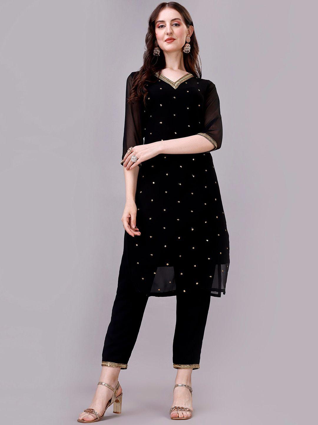 gorgone embellished sequinned kurta with trousers