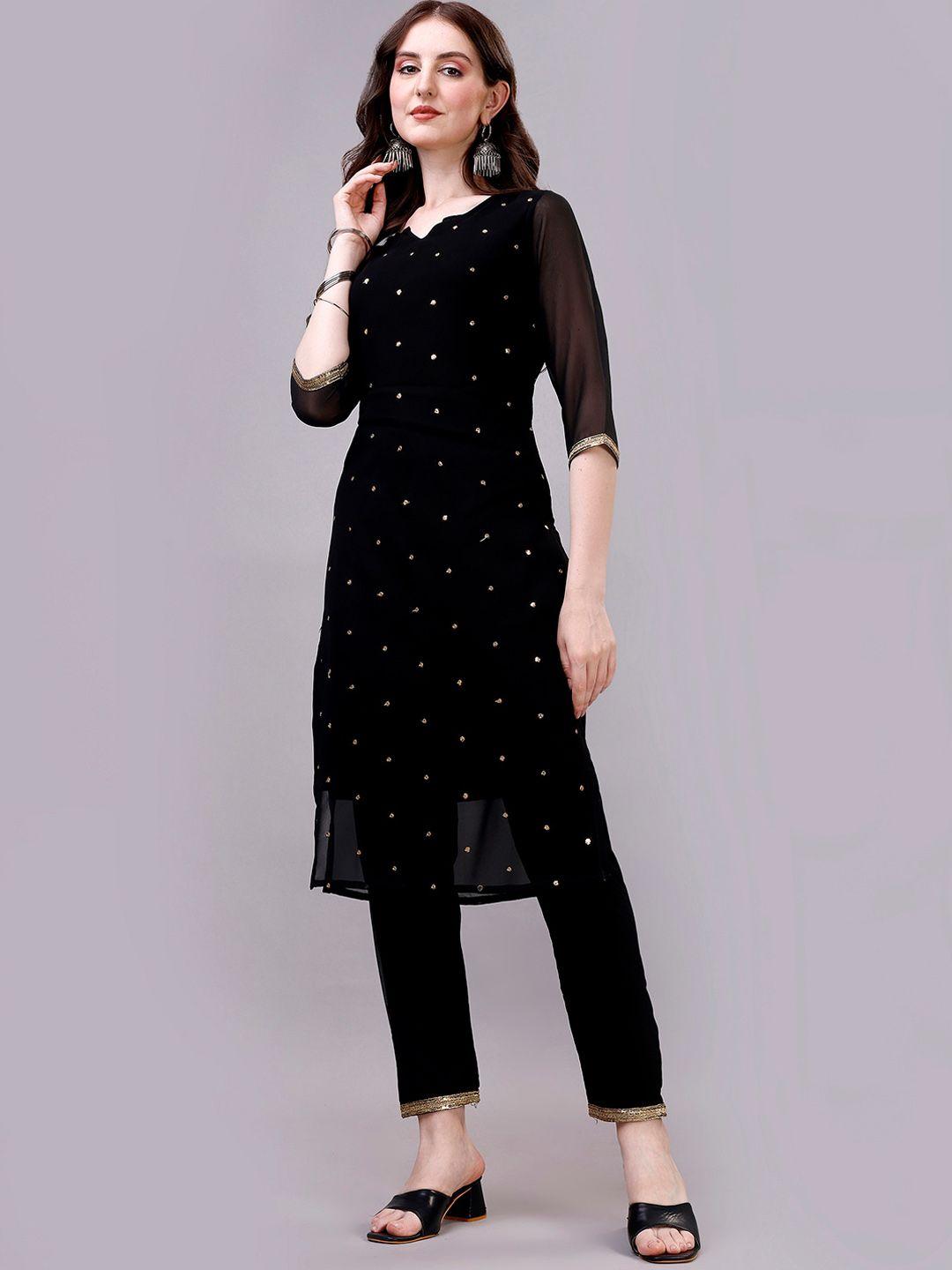 gorgone embellished sequinned kurta with trousers