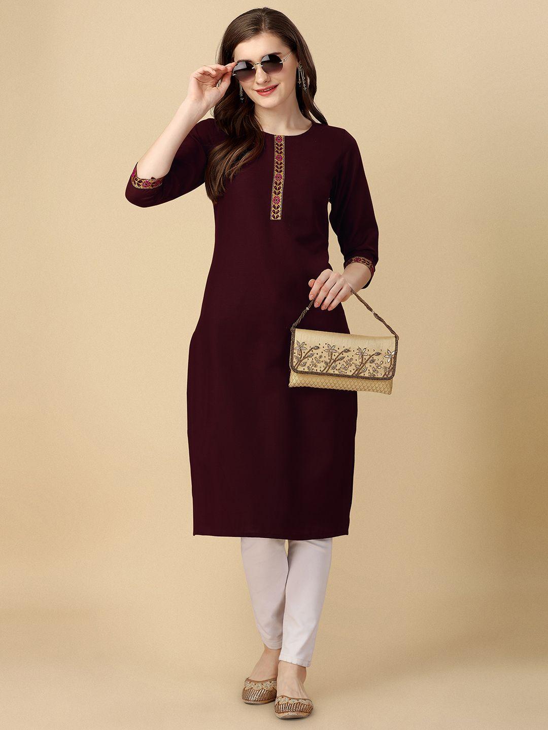 gorgone round neck straight kurta