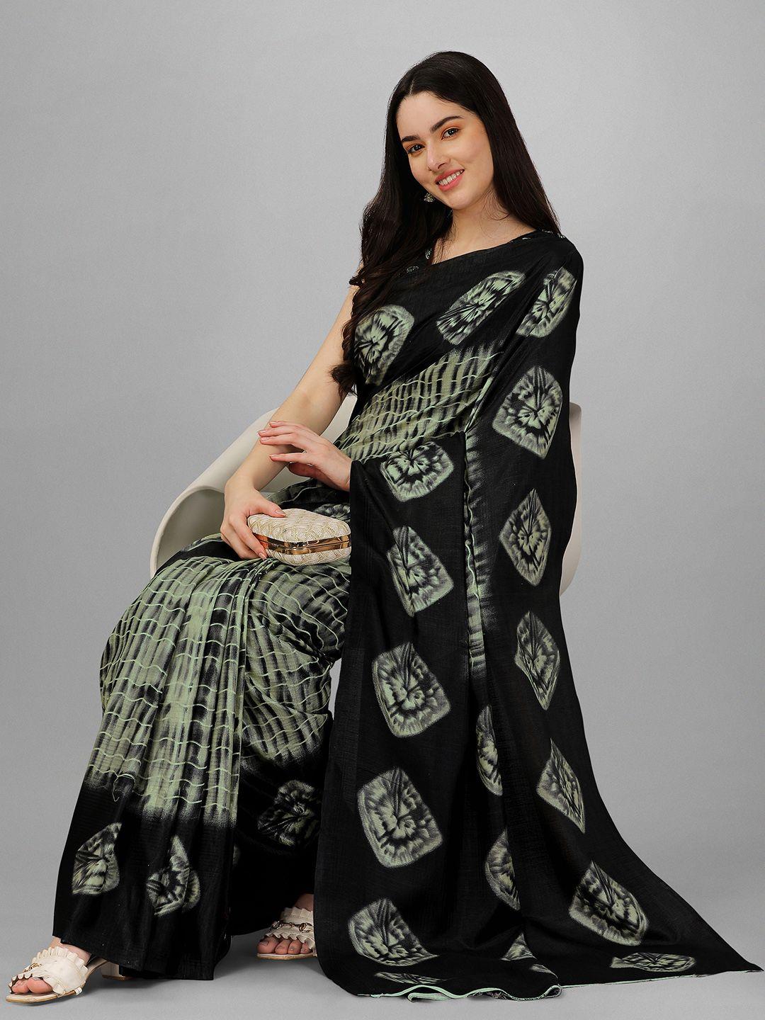 gorgone shibori printed silk saree