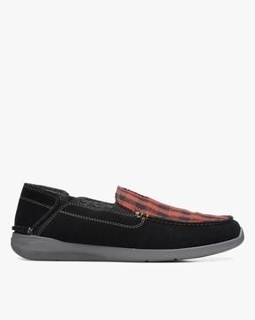 gorwin step checked slip-on casual shoes