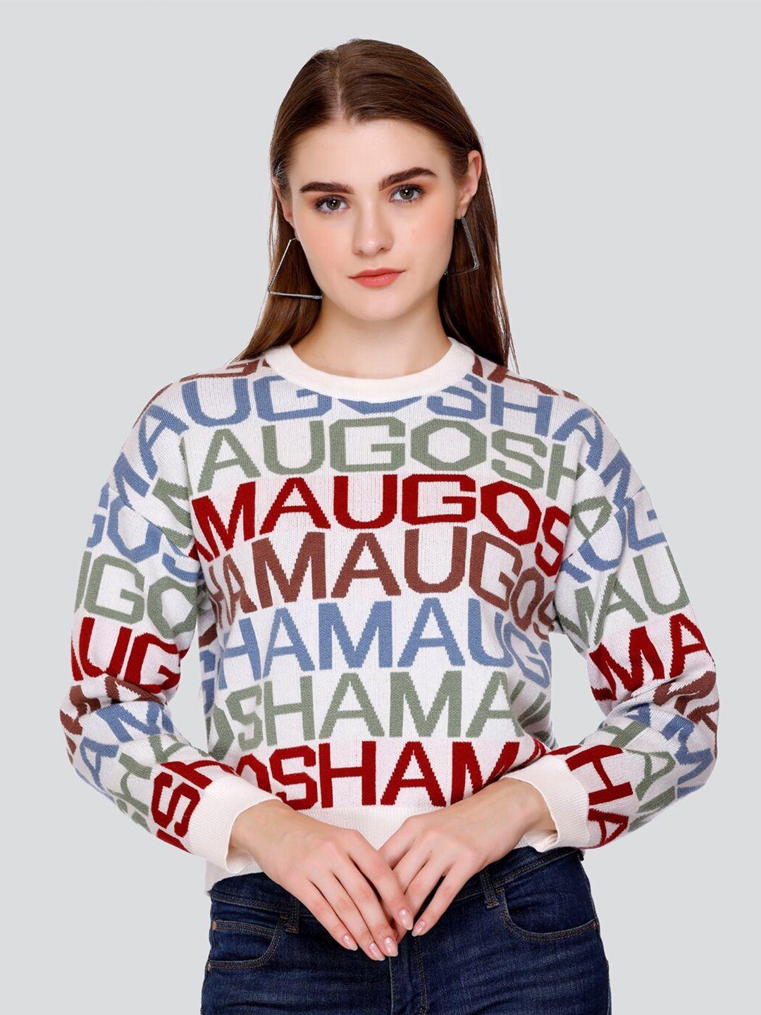 gosha & mau typographic printed woollen top
