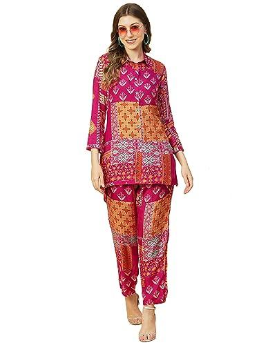 gosriki women's cotton blend floral straight co-ord set (abc cod pink-nw-gs medium)