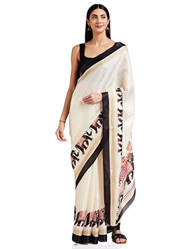 gosriki women's cotton ready to wear saree with blouse piece (maglagiri-white_off free size)