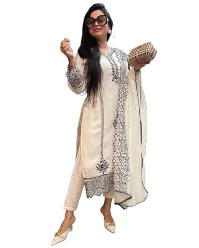 gosriki women's rayon blend straight embroidered kurta with pant & dupatta (trp off-white-nm-gs_l_white_large)