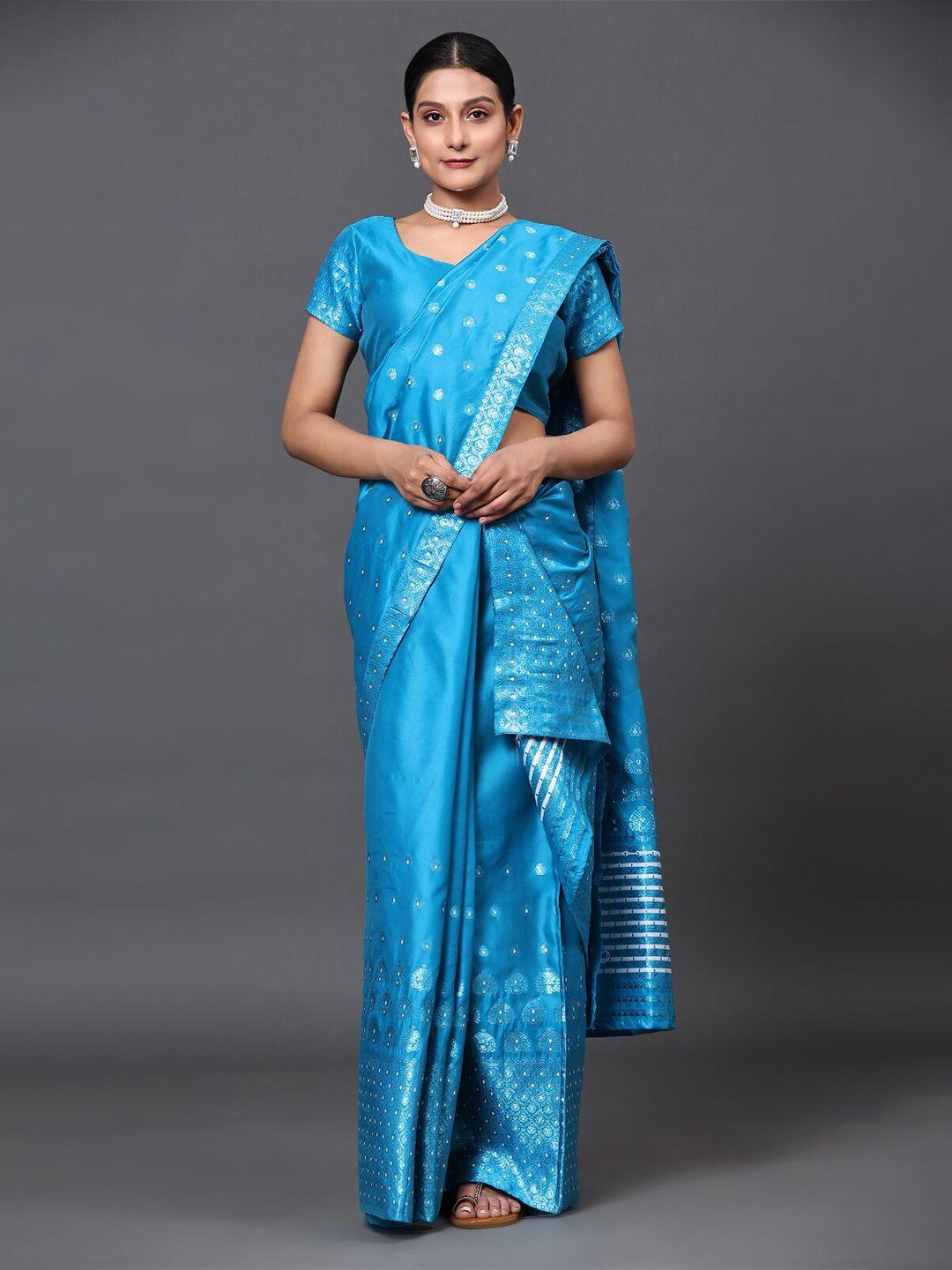gostyle blue embellished designer banarasi saree