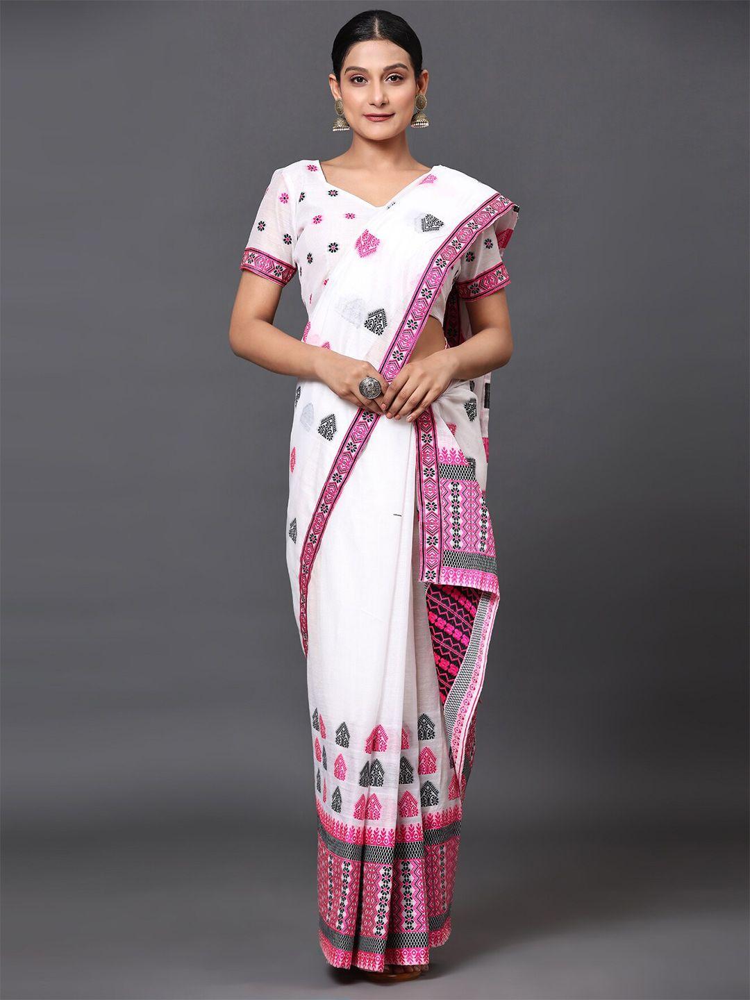 gostyle off white embellished designer banarasi saree