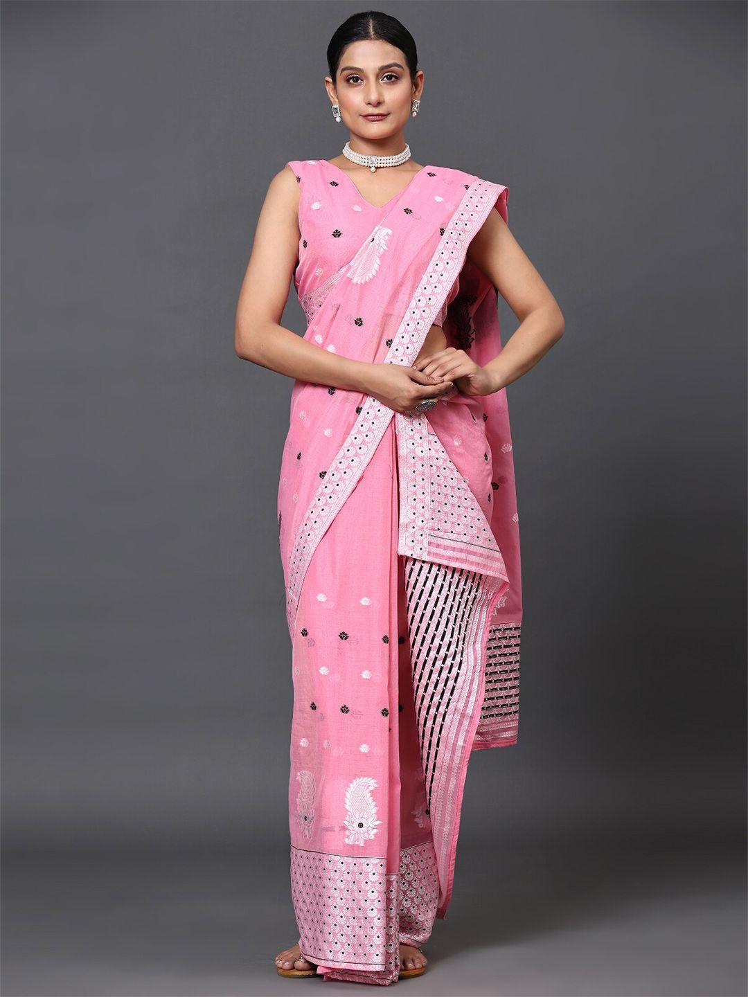 gostyle pink embellished designer banarasi saree