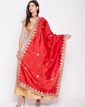 gota patti embroidered dupatta with tassels