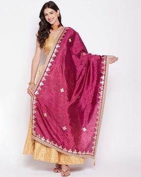 gota patti embroidered dupatta with tassels