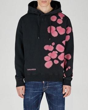 goth tie and dye cotton relaxed fit hoodie