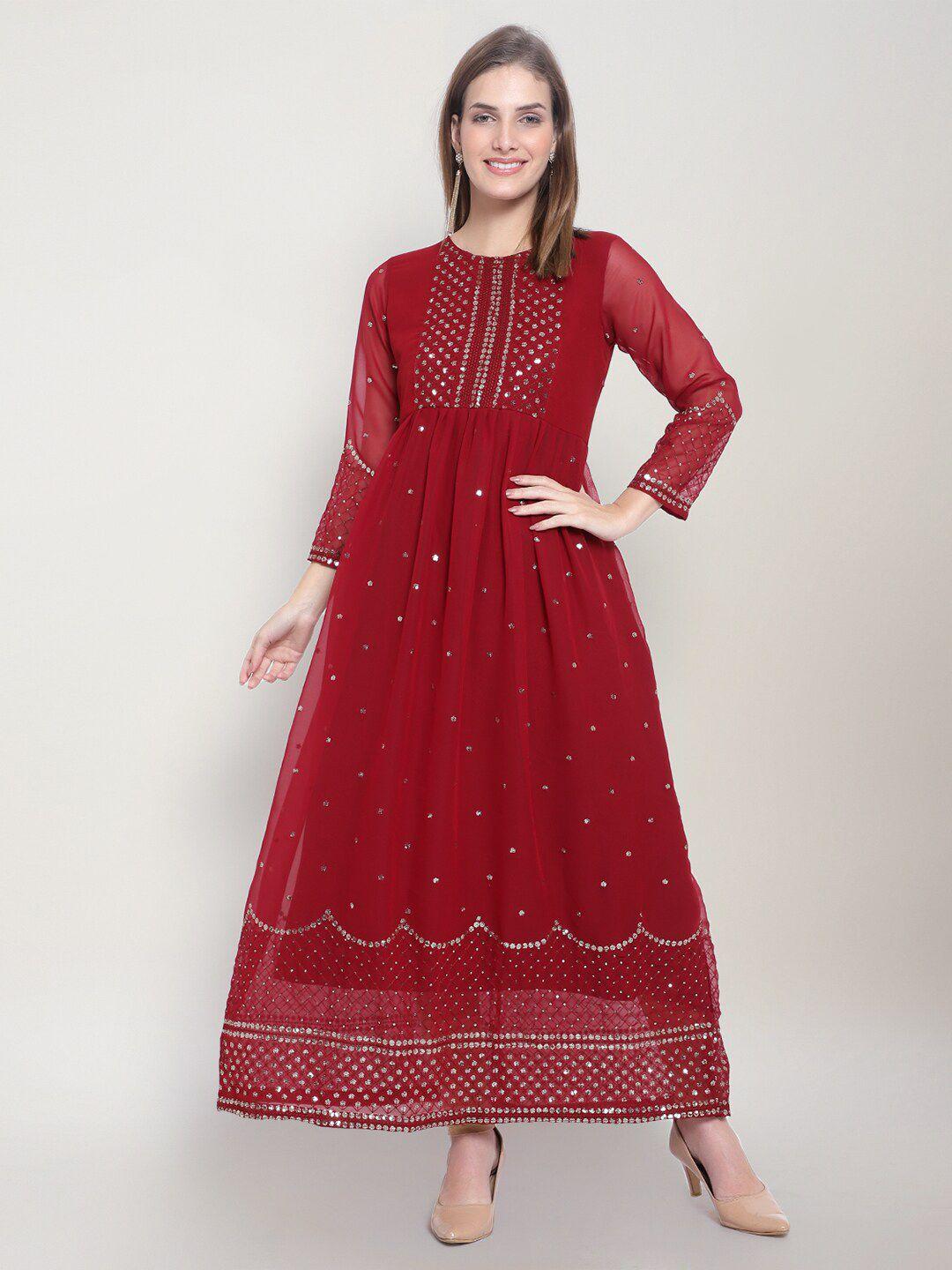 goti's women sequinned ethnic motifs kurta dress