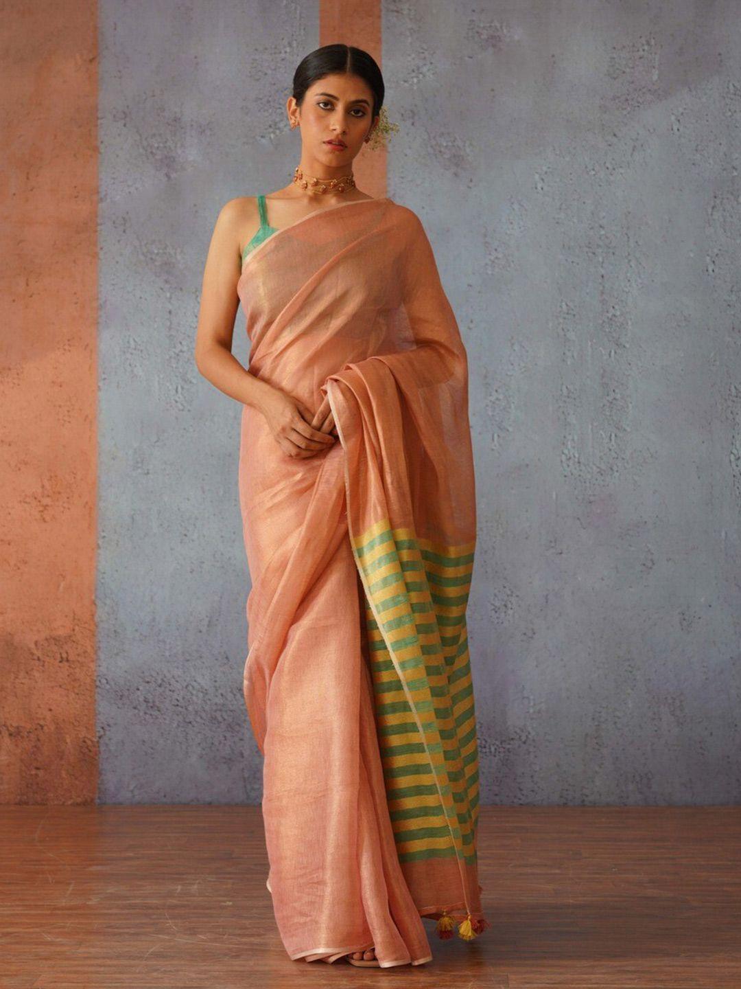 gotitli striped saree with tassels