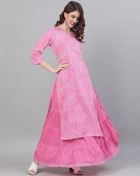 gotta embroidered straight kurta & skirt set