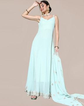 gown dress with dupatta