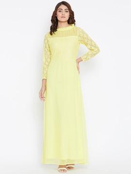 gown dress with lace sleeves