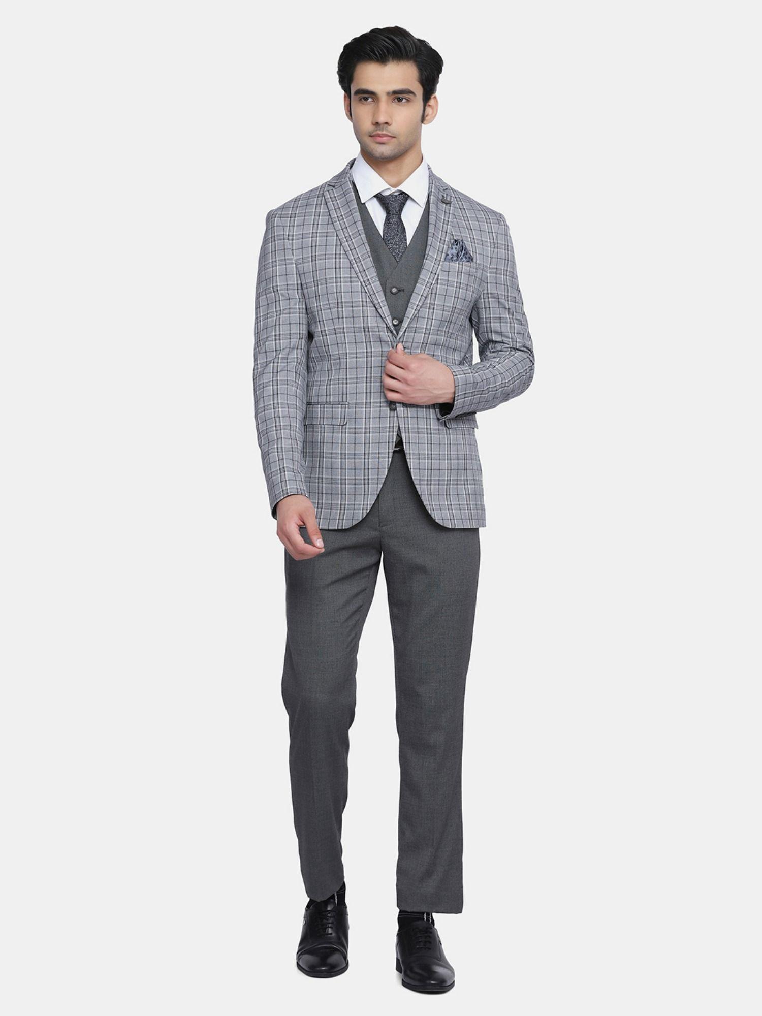 grace 6x check suits in grey