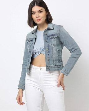 gracee trucker jacket with flap pockets