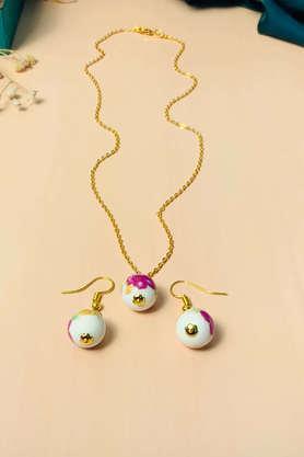 graceful minimal gold plated ball necklace