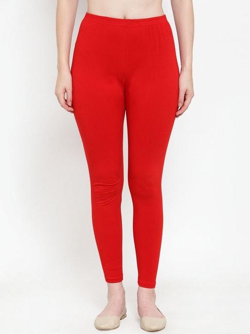 gracit red regular fit leggings