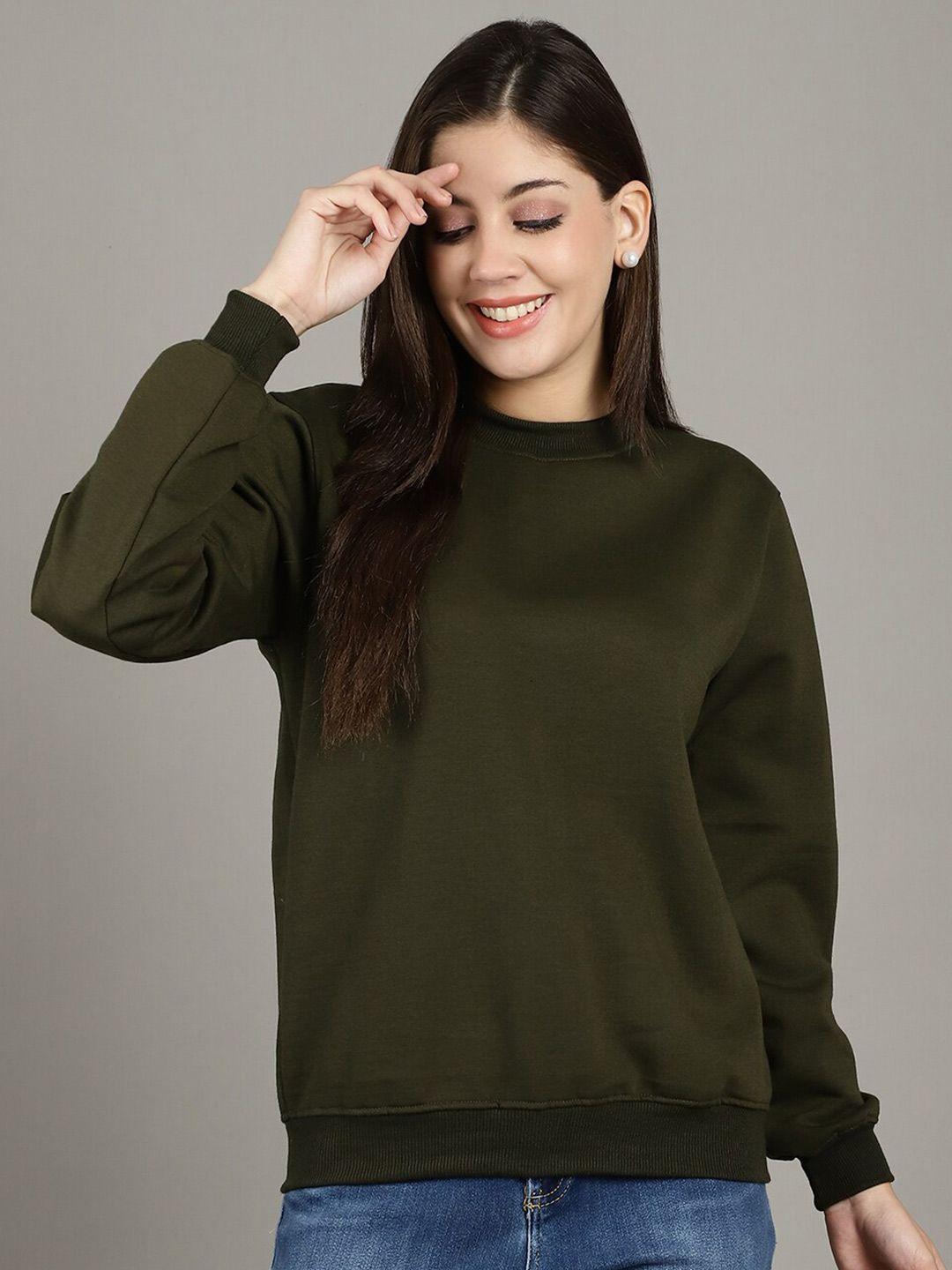 gracit women olive green sweatshirt