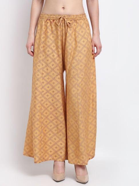 gracit beige printed palazzos