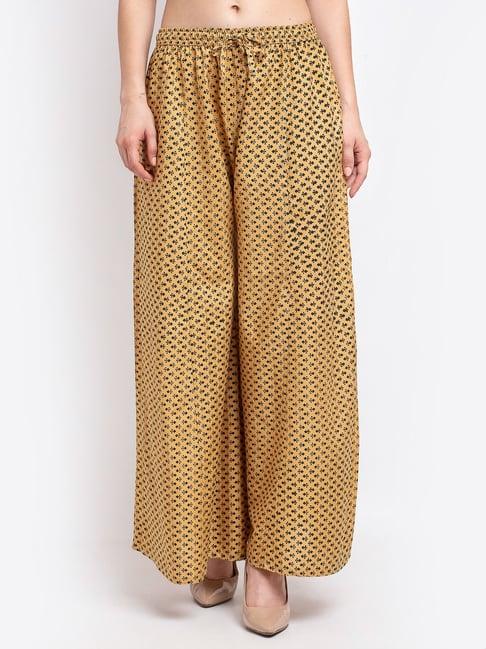 gracit beige printed palazzos