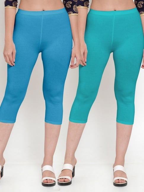 gracit blue mid rise capris - pack of 2