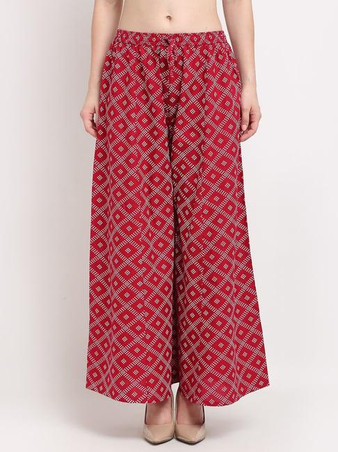 gracit maroon printed palazzos